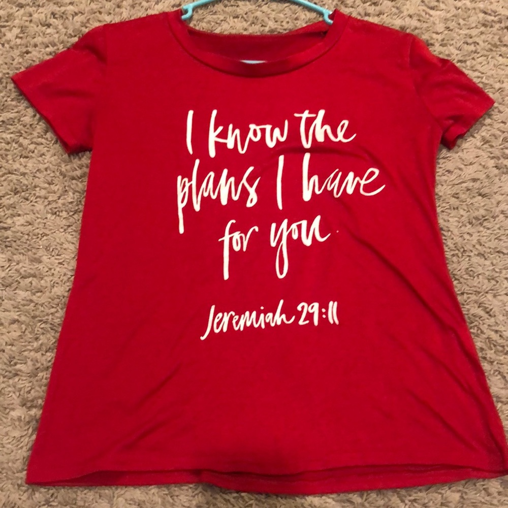 Red t-shirt Jeremiah 29:11
